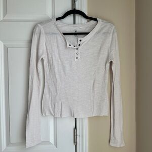 Me to We x PacSun White Waffle Knit Long Sleeve Shirt Size M